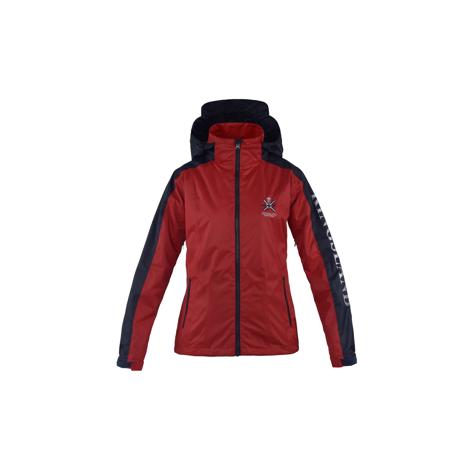 Chubasquero cortavientos rojo y azul marino con capucha unisex Dillon - Kingsland