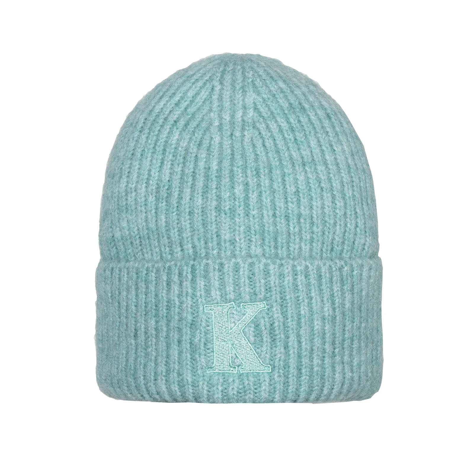 Mint green chunky knit beanie with fleece lining KLneo - Kingsland