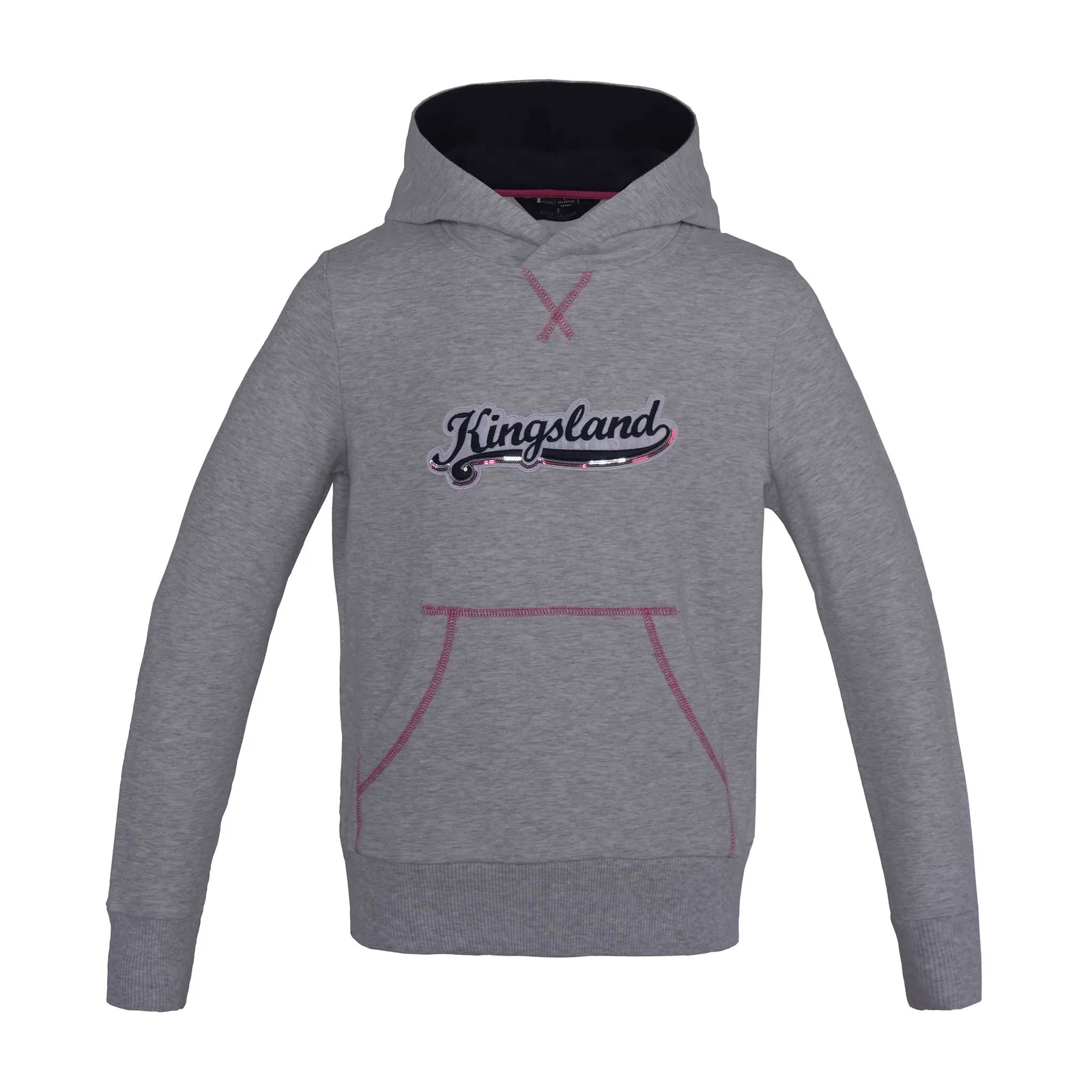 Sudadera con capucha gris claro con bordado y lentejuelas para niña Contes - Kingsland