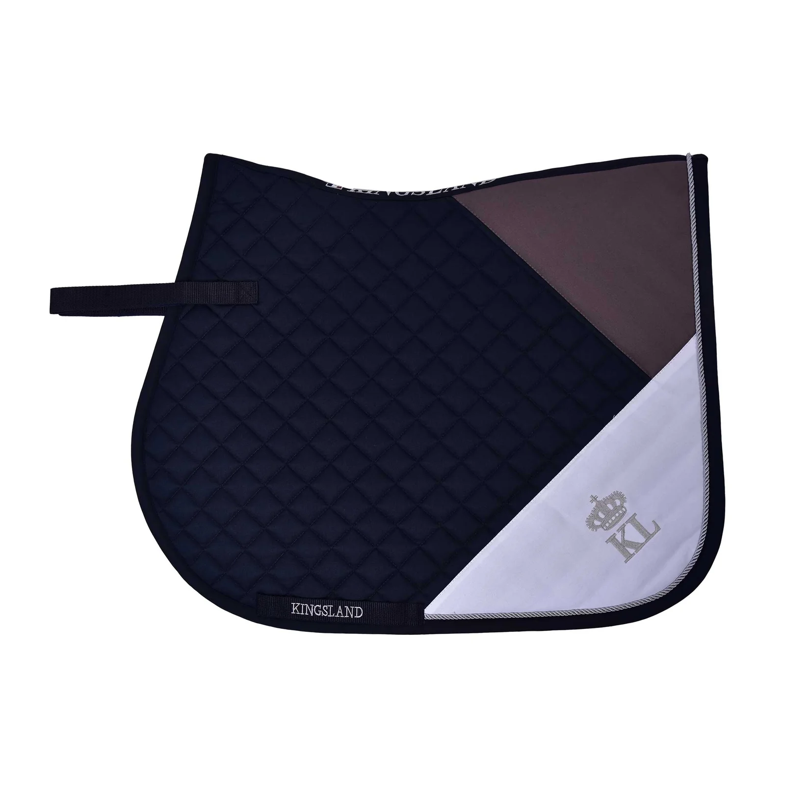 Navy Coolmax-lined jumping saddle pad with rope edge KLilham - Kingsland