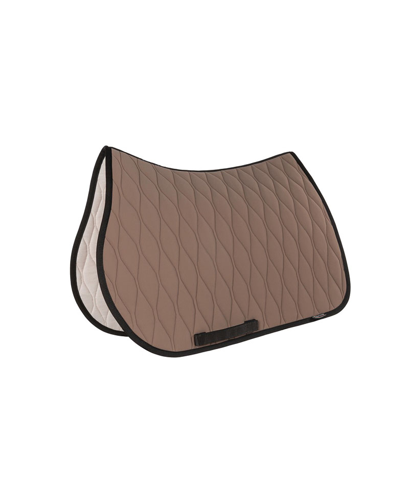 Tapis de saut beige avec les bords en noir pour cheval Alveolar - Equiline