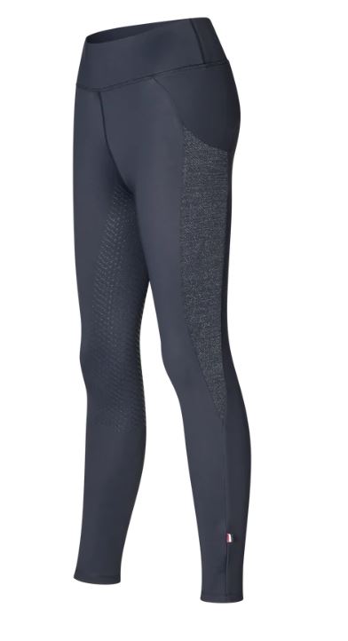 Leggings d'hiver bleu marine (full grip) pour femme avec poche latérale et détails brillants KLValerie - Kingsland