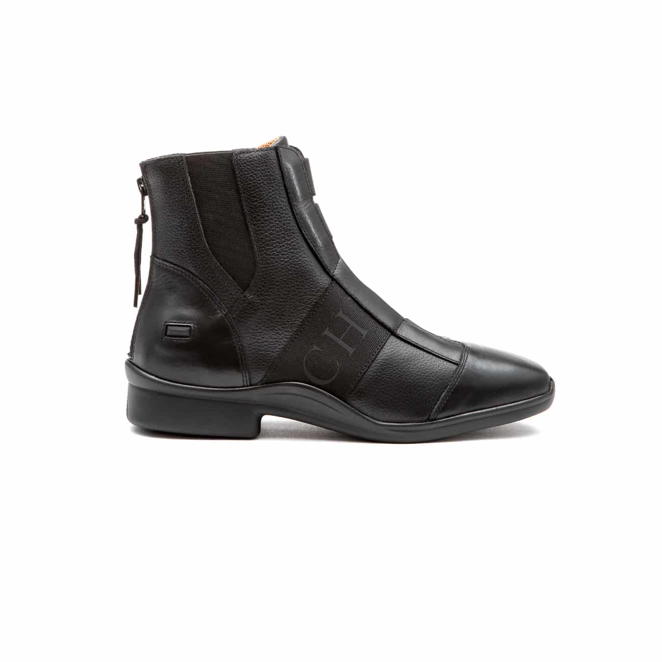 Bottines noirs en cuir pour l'équitation deportivos et avec fermeture éclair arrière Olimpia - Chester
