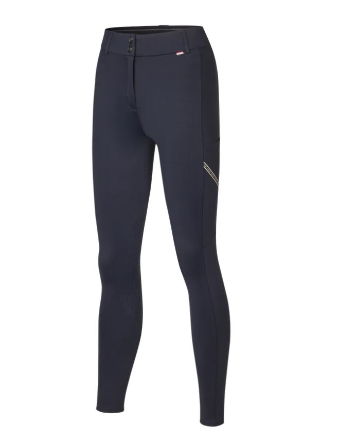 Pantalons d'équitation bleu marine (grip aux genoux) et poche latérale pour femme-KLKaya-Kingsland
