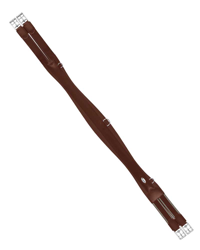 Brown Leather Jump Girth with One-Sided Elastic – A4 – Prestige