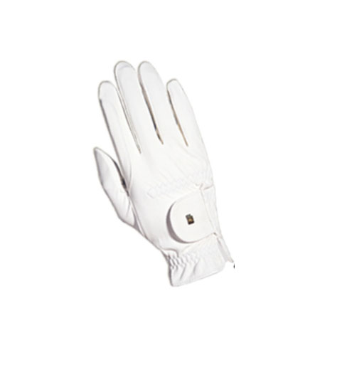 White horse riding gloves with grip - Roeck grip - Roeckl