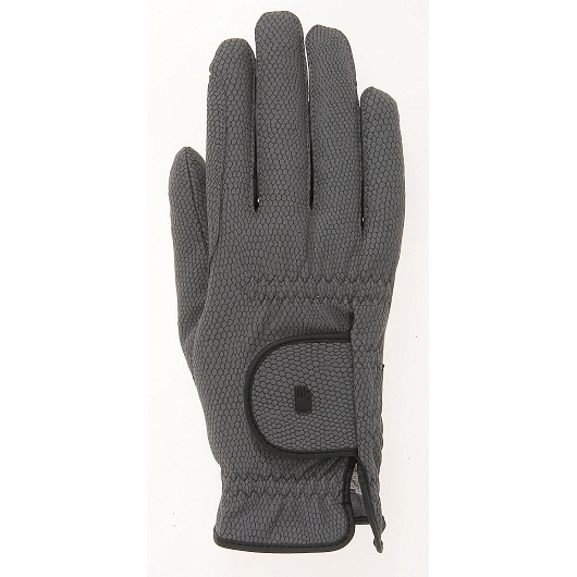 Gray gloves with grip for winter horse riding - Roeck Grip Winter - Roeckl