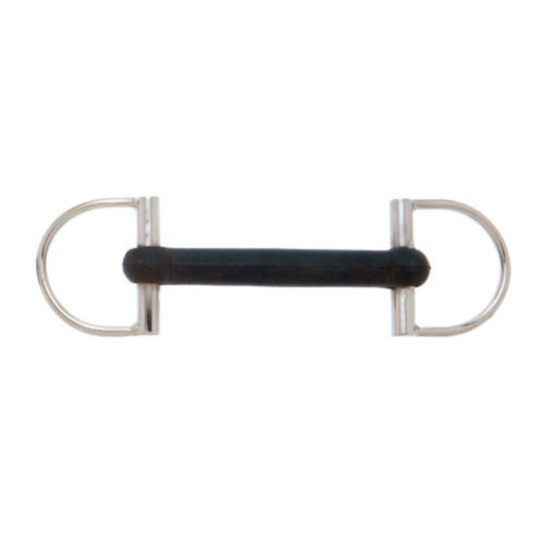 D-Ring Snaffle with Straight Hard Rubber Mouthpiece for Horse - Sefton