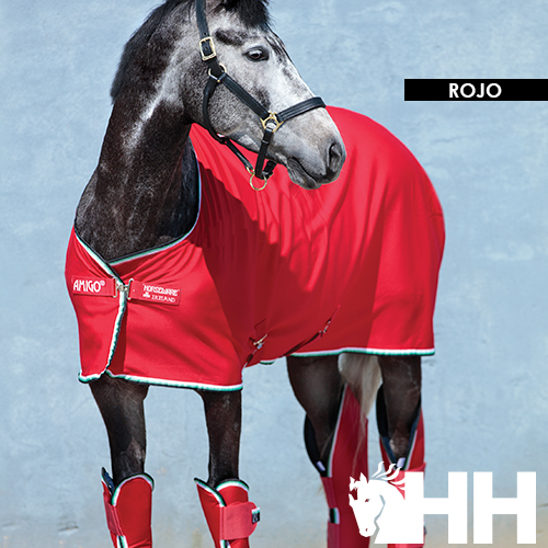 Manta roja de poliéster peinado con una gran capacidad de secado para caballo - AMIGO