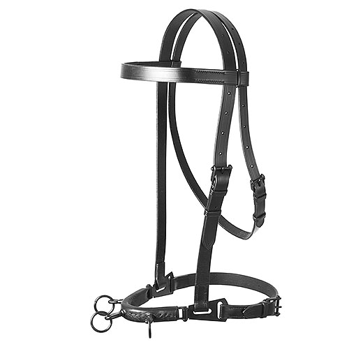 Bridon de travail à serreta western en cuir noir pour cheval - Lexhis