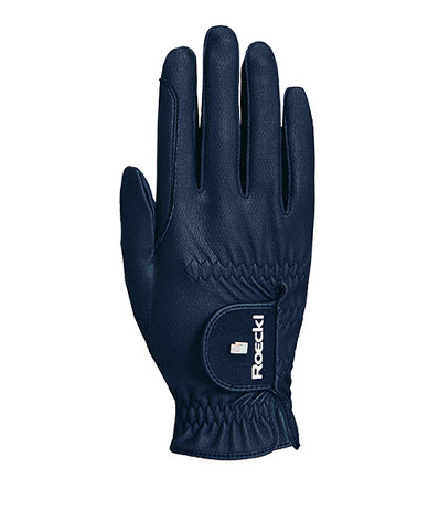 Breathable navy blue horse riding gloves - GRIP PRO - Roeckl