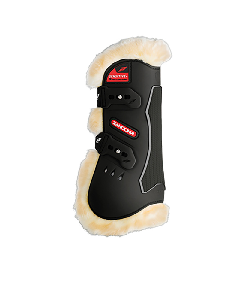 Pack de 2 protectores delanteros negros de salto con borreguillo - Carbon air sensitive - Zandona