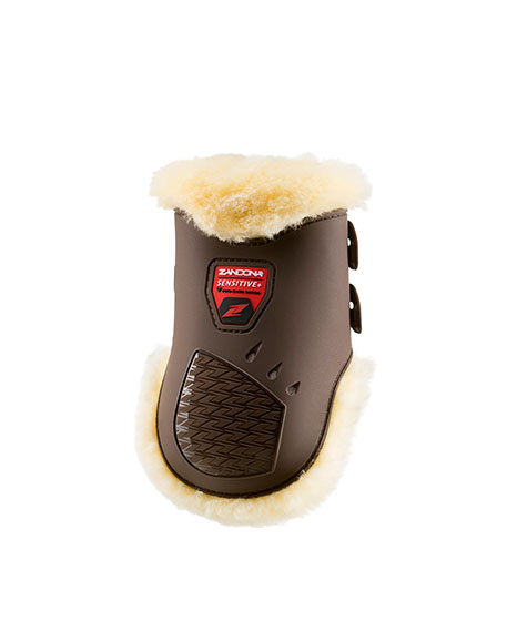 Lot de 2 protections postérieures marron de saut modèle carbon air techno fur tendon - Zandona