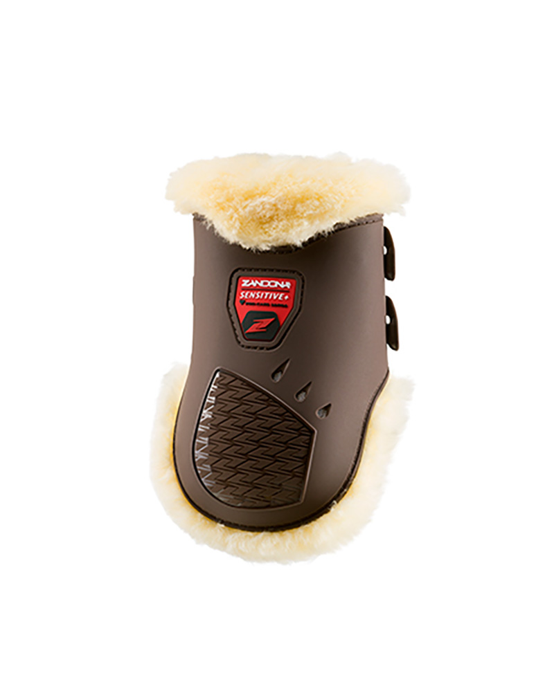 Lot de 2 protections postérieures marron de saut avec mouton - Carbon air sensitive - Zandona