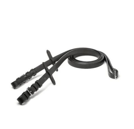 5/8" Smooth Black Leather Horse Reins - Sefton