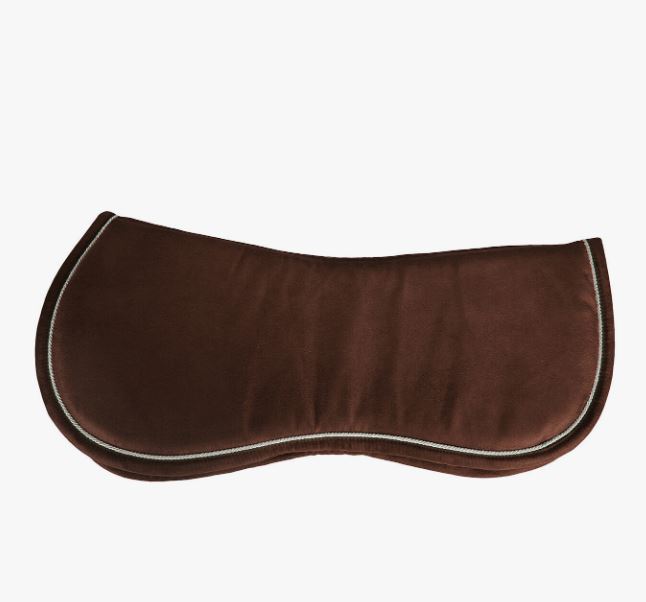 Salvacruces/protector marrón de goma inteligente forrado para caballo y pony - QHP