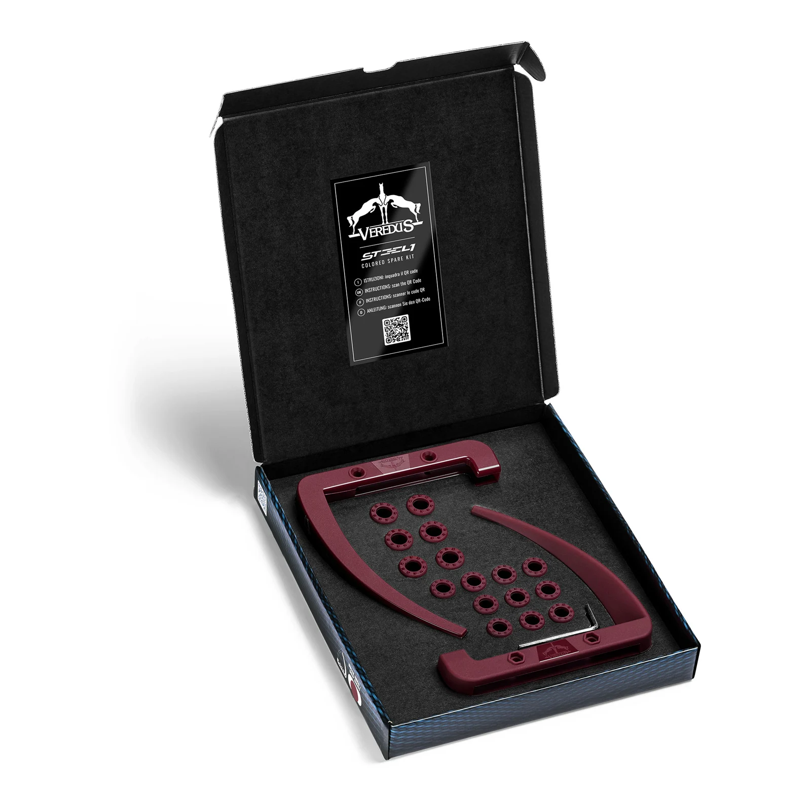 Kit de repuesto burdeos para estribos Steel1 - Veredus