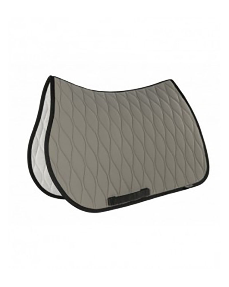 Light grey jumping saddle pad with black edges for horse - Alveolar - Equiline