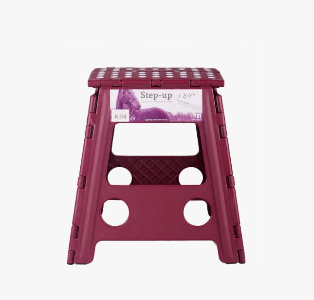 Taburete alto plegable color burdeos (39cm) - QHP
