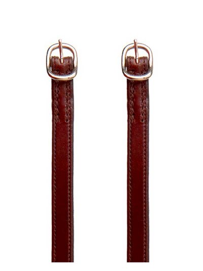 Paire de courroies d'éperons anglais en cuir marron foncé
