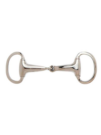 Mors de filet d'olive avec embouchure brisée épaisse creuse et anneaux à bord plat pour cheval - Sefton