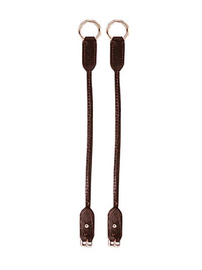 Paire de montants en cuir marron pour filet élévateur - Suhis