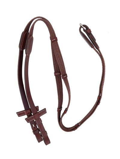 Rênes marron en toile et cuir avec arrêtoirs pour poney - Pessoa