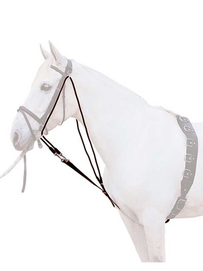 Gogue en cuir et fibre marron foncé pour cheval - Hispano Hípica