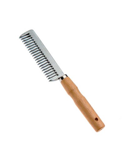 Peigne de aluminium avec manche en bois