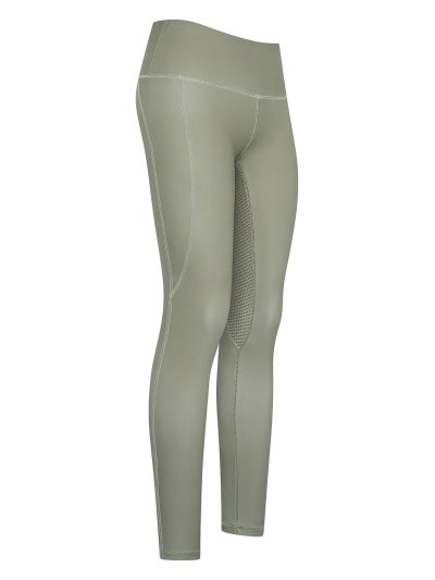 Leggings de taille haute vert olive (full grip) avec poche latérale pour femme - HV Polo