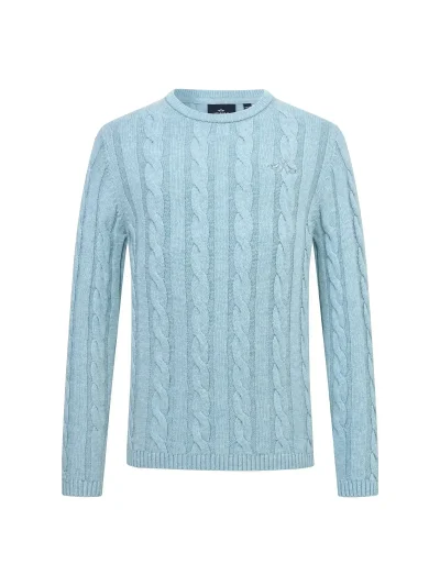 Pull en maille bleu aigue-marine pour fille HVPTally - HV Polo
