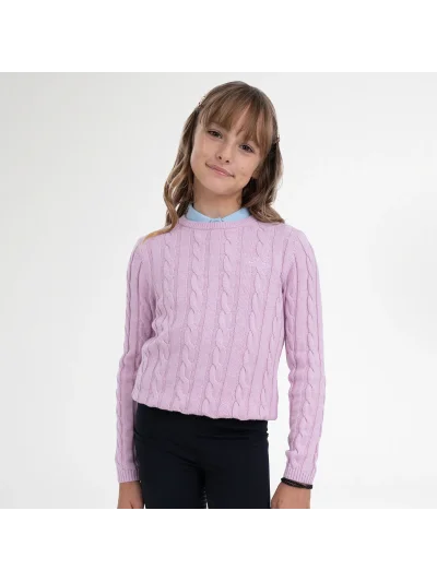 Pull en maille rose pour fille HVPTally - HV Polo - imagen 4