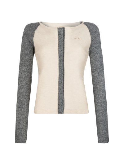 Veste en laine de beige et gris pour femme - Lundar - HV Polo