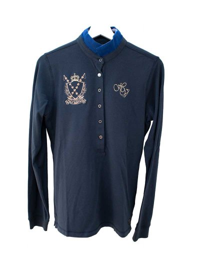 Polo bleu marine à manches longues pour femme - Saundra - HV Polo