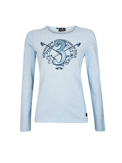 T-shirt à manches longues bleu clair pour femme - Elaine - HV Polo