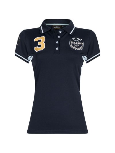Polo bleu marine à manches courtes avec imprimé au dos - Aubrey - HV Polo