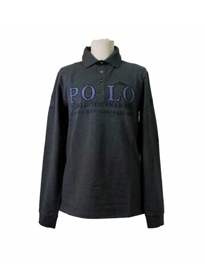 Polo à manches longues gris foncé pour homme - Flagler - HV Polo