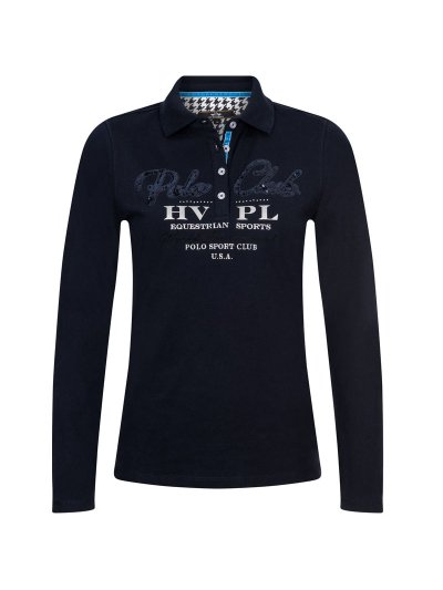 Polo bleu marine avec letras en paillettes pour femme - Sedalia - HV Polo