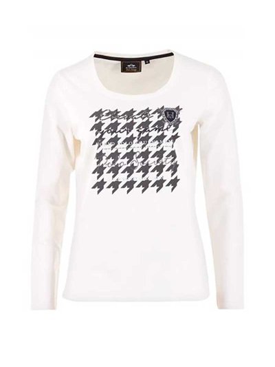 T-shirt à manches longues blanc à paillettes pour femme - Stephany - HV Polo
