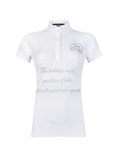 Polo blanc de concours avec las letras en argent pour femme - Jon - HV Polo