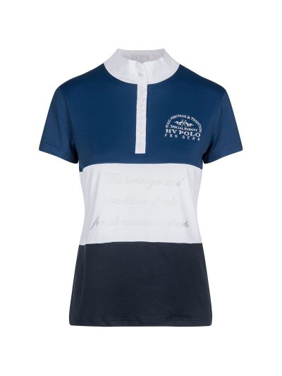 Polo bleu marine de concours avec las letras en argent pour femme Jon - HV Polo