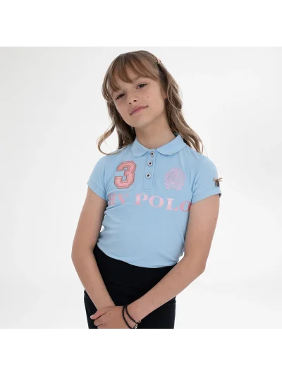 Polo bleu ciel pour fille Favouritas EQ - HV Polo - imagen 3