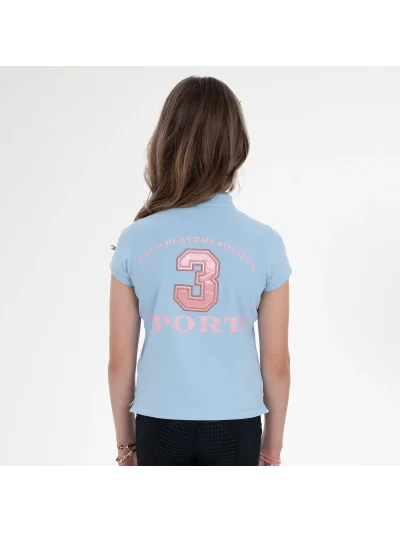Polo bleu ciel pour fille Favouritas EQ - HV Polo - imagen 4