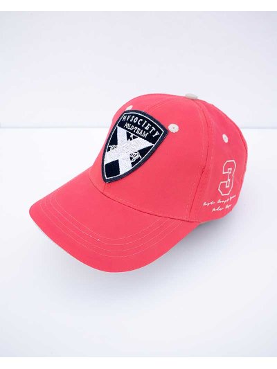 Casquette corail avec broderies en blanc, noir et beige - Hyde - HV Polo - imagen 3