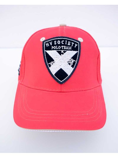 Casquette corail avec broderies en blanc, noir et beige - Hyde - HV Polo - imagen 2