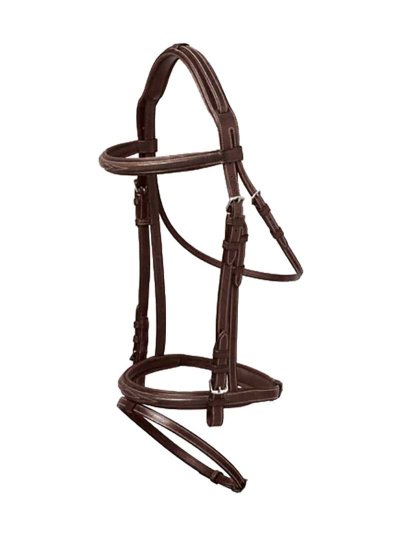 Brida anglaise en cuir végétal marron foncé pour cheval - Carla - Lexhis Green