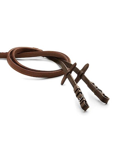 Bridas de cuero marrón oscuro y blanco (incluye riendas) para pony (C y D) - Lexhis - imagen 2