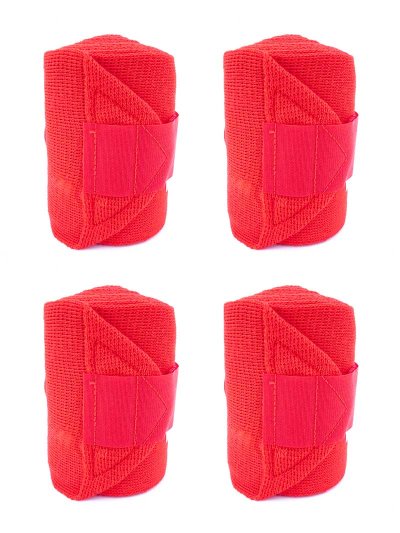 Lot de 4 bandes de repos rouges pour cheval - Marjoman