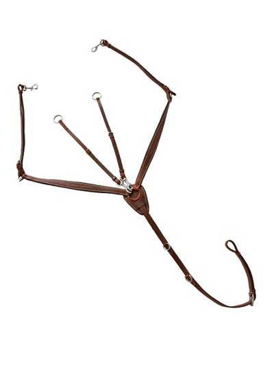 Bricole anglaise marron foncé croisée avec collier pour cheval - Hispano Hípica