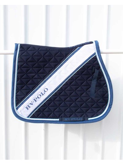 Tapis de saut bleu marine, blanc et bleu clair pour cheval (full) - Haxtun - HV Polo - imagen 3